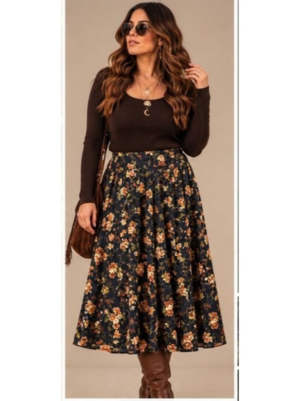 Vintage Herman Geist Petites 12 Rayon Floral Maxi Skirt Dark Academia Cottagecor